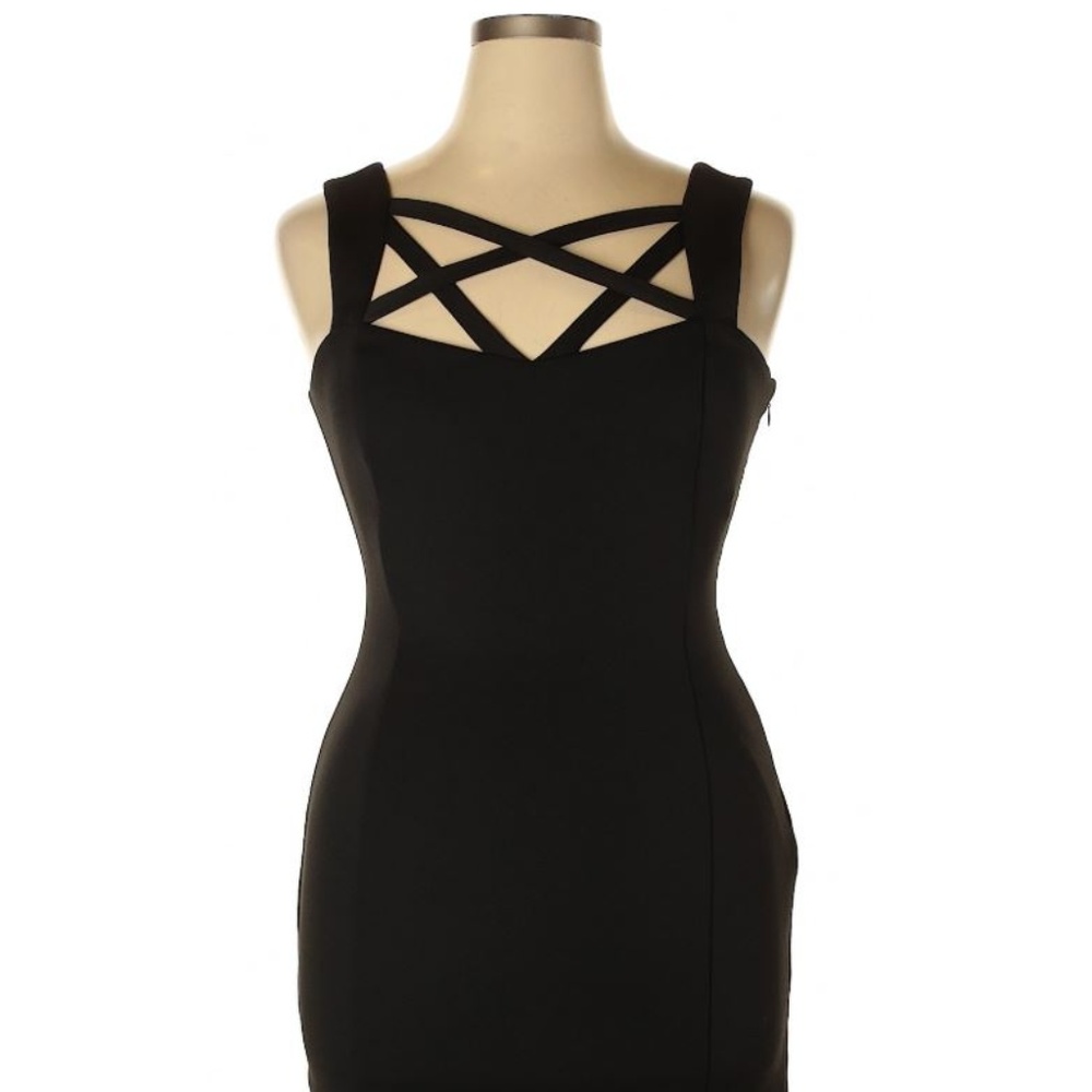 Guess Crisscross black bodycon dress